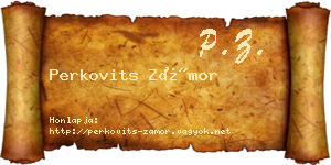 Perkovits Zámor névjegykártya